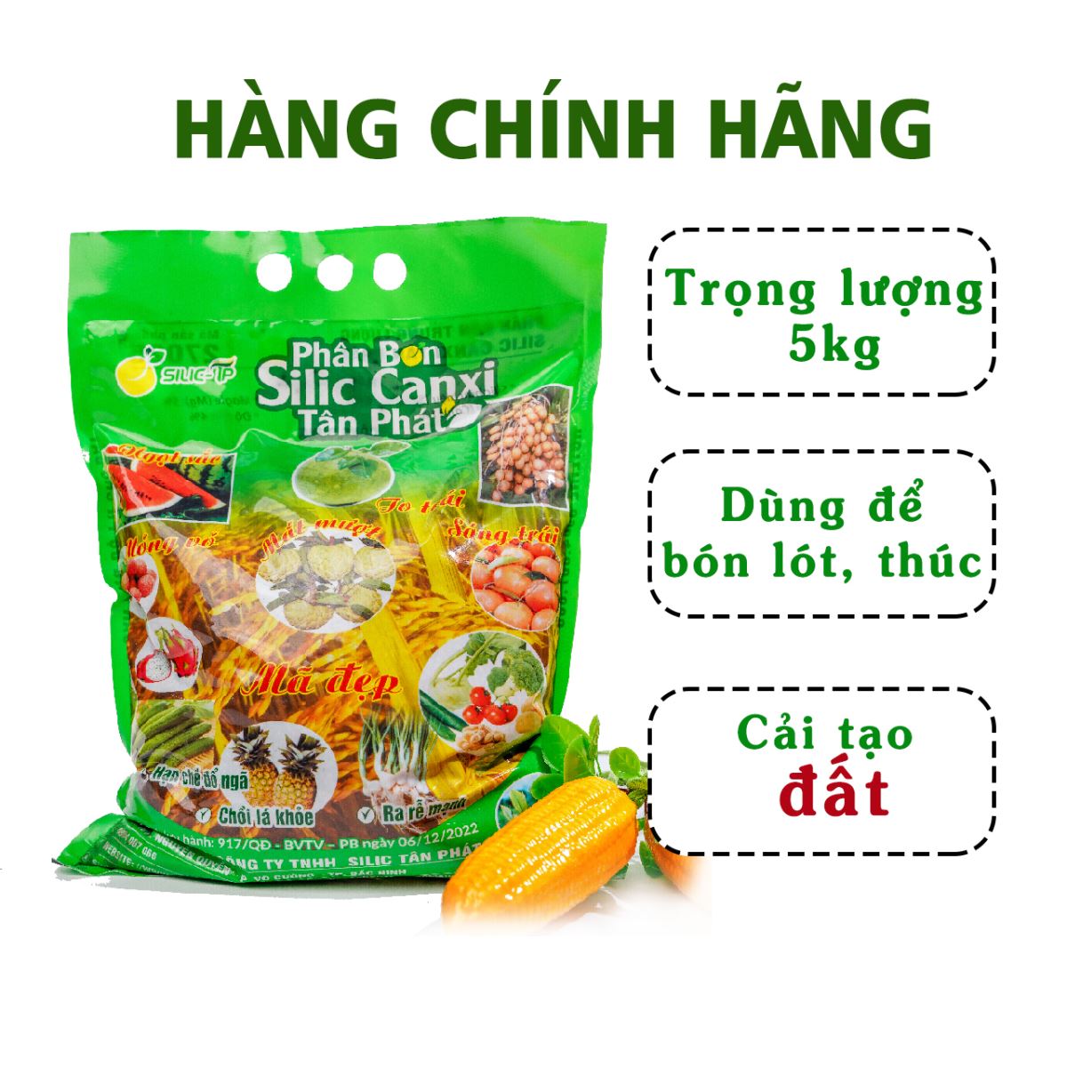 PHÂN BÓN SILIC DẠNG BÓN RẮC BAO 5 kg